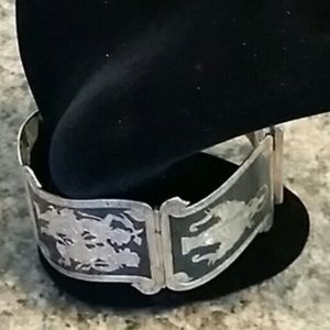 HUGE Sterling silver Siam bracelet. Must see!!!